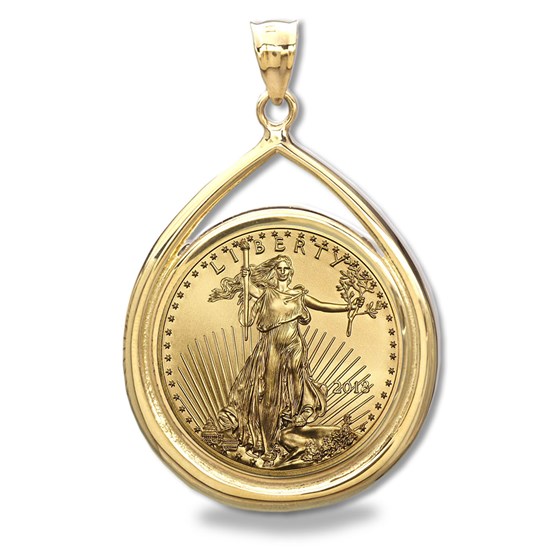 2018 1 oz Gold Eagle Teardrop Pendant (Prong Bezel) 2018 1 oz Gold Eagle Teardrop Pendant (Prong Bezel)